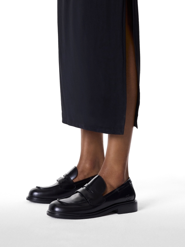 Classic leather shoes in black color KS MOUND