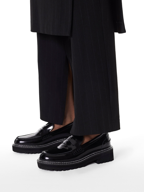 Patent leather shoes with track sole KS LIU