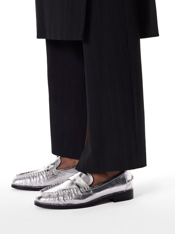 Silver loafers style shoes CAHOKIA