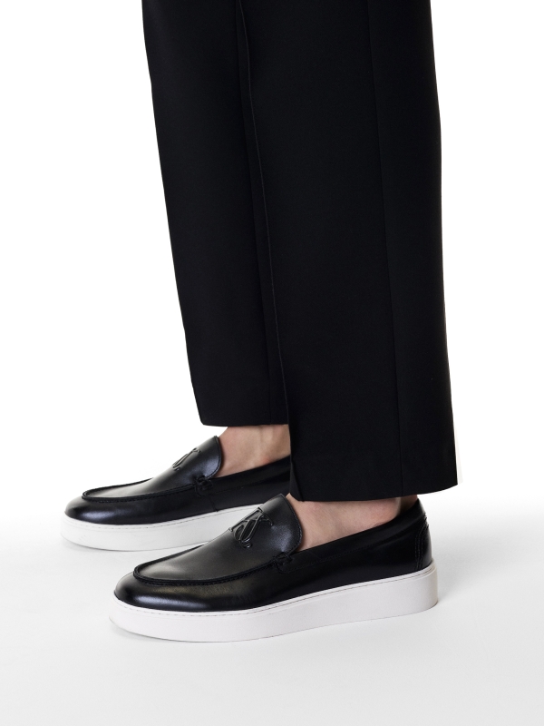 Black slip-on sneakers with white sole KS ETIENNE