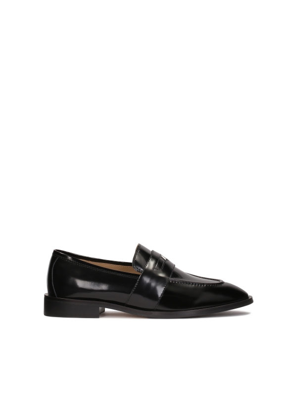 Black slip-on leather shoes KS PERLE