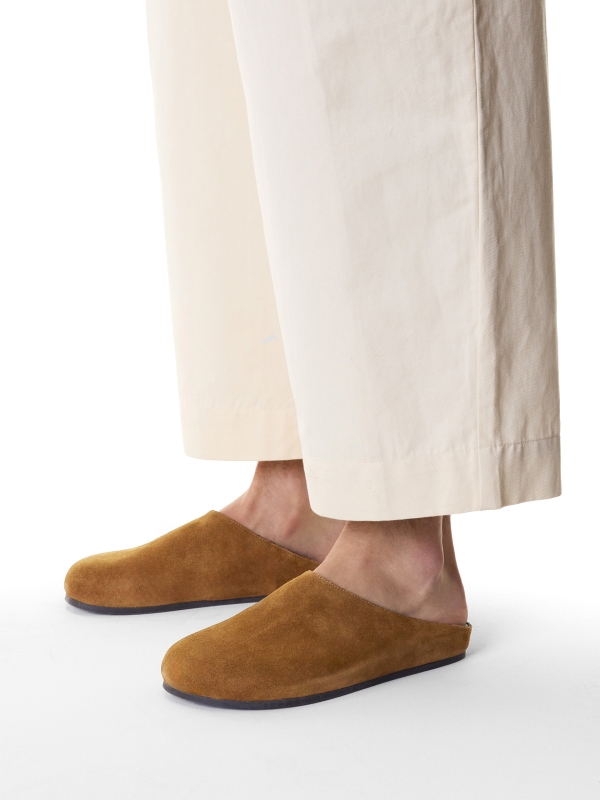 Suede slides with built-in front KS THEO