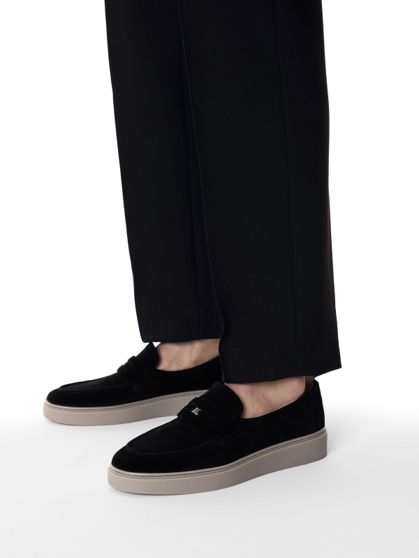 Black slip-on sneakers with silver logo  KS ETIENNE